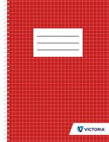 Wirebound notebook, A5, squared, 70 sheets, VICTORIA PAPER